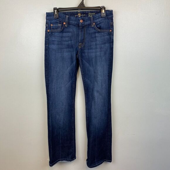 7 For All Mankind Jeans Women's 28x30 Blue Stonewash Cotton Blend USA Made - Picture 1 of 13